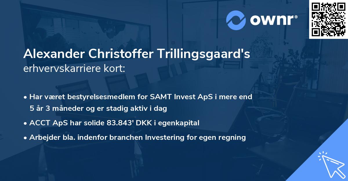 Alexander Christoffer Trillingsgaard's erhvervskarriere kort