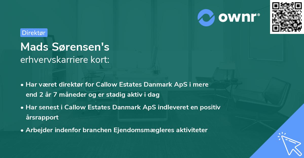 Mads Sørensen's erhvervskarriere kort
