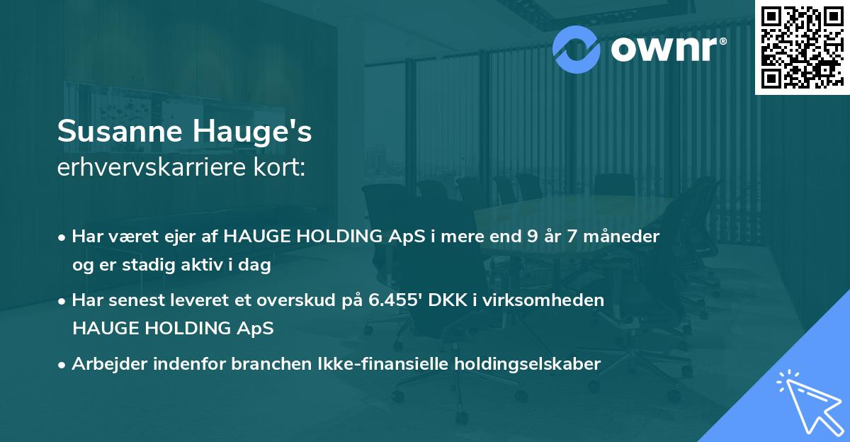 Susanne Hauge's erhvervskarriere kort