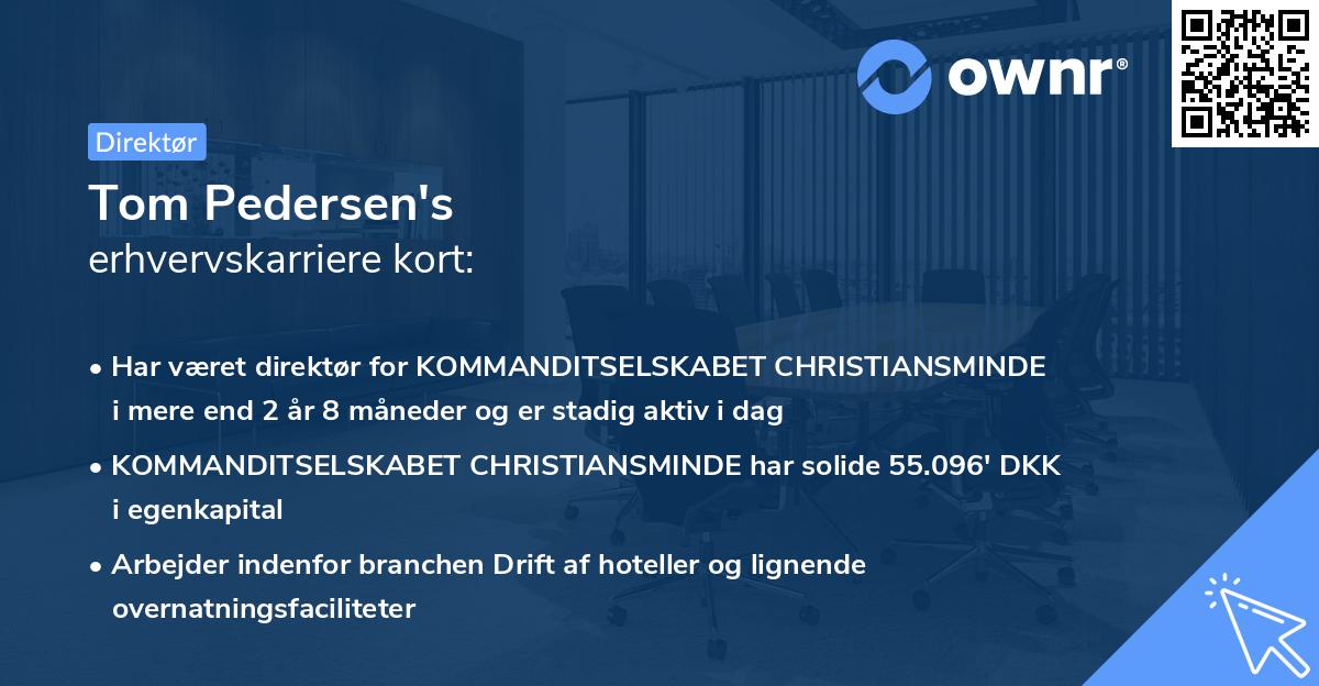 Tom Pedersen's erhvervskarriere kort