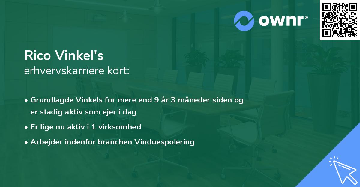 Rico Vinkel's erhvervskarriere kort