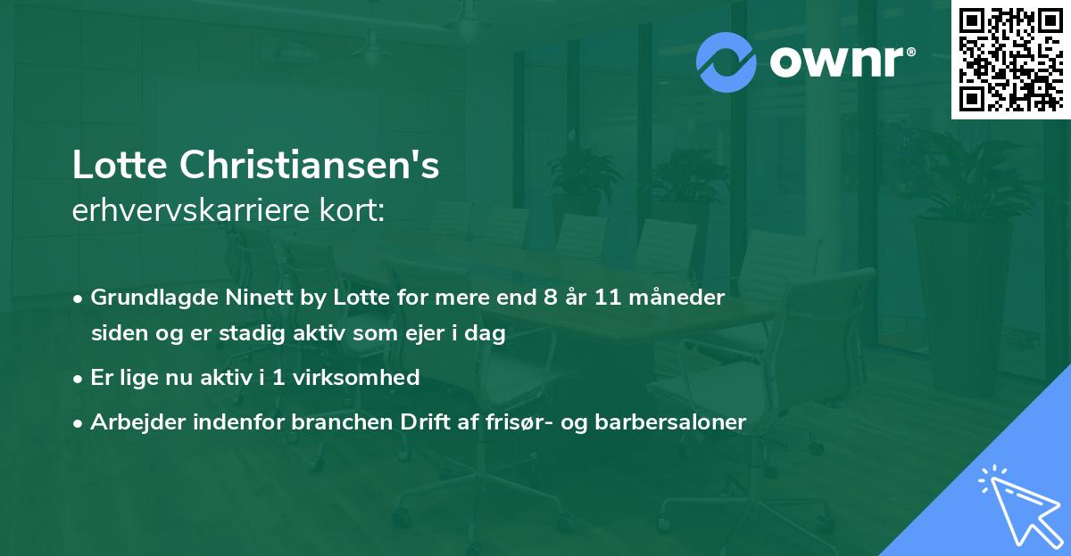 Lotte Christiansen's erhvervskarriere kort