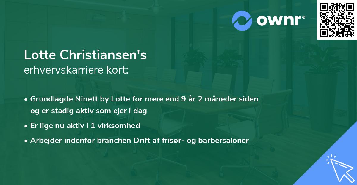 Lotte Christiansen's erhvervskarriere kort