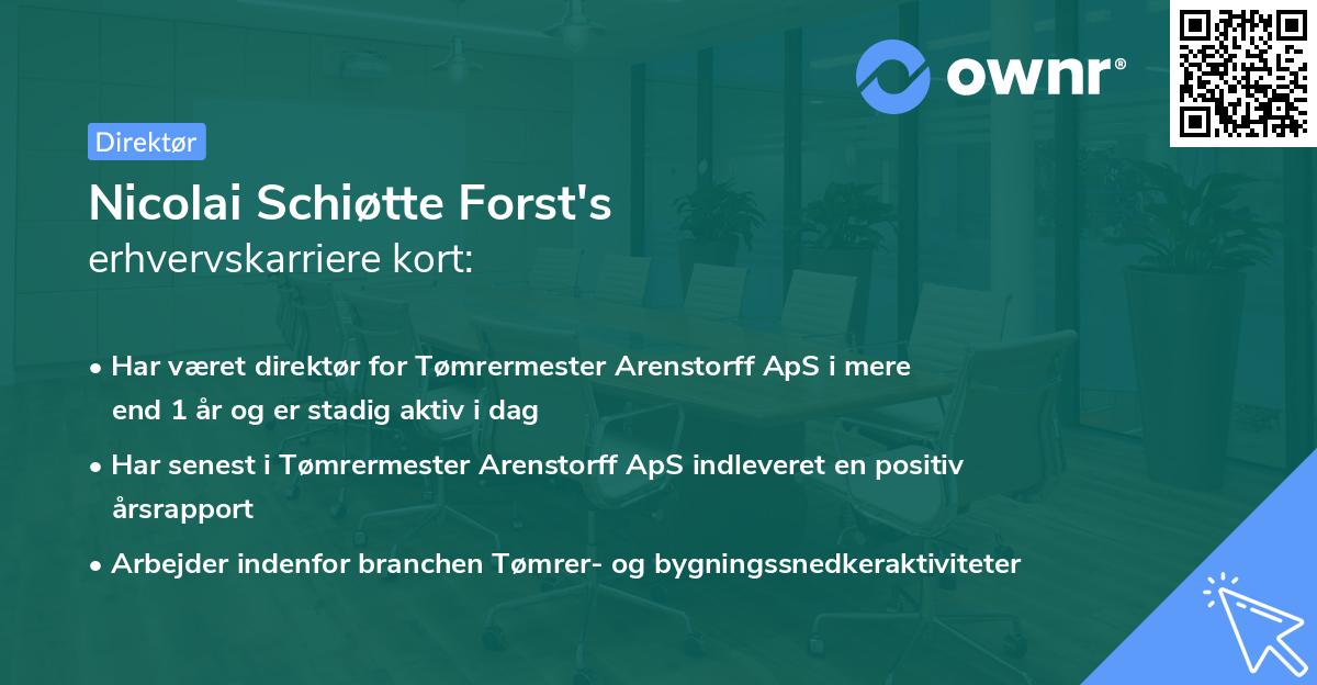 Nicolai Schiøtte Forst's erhvervskarriere kort