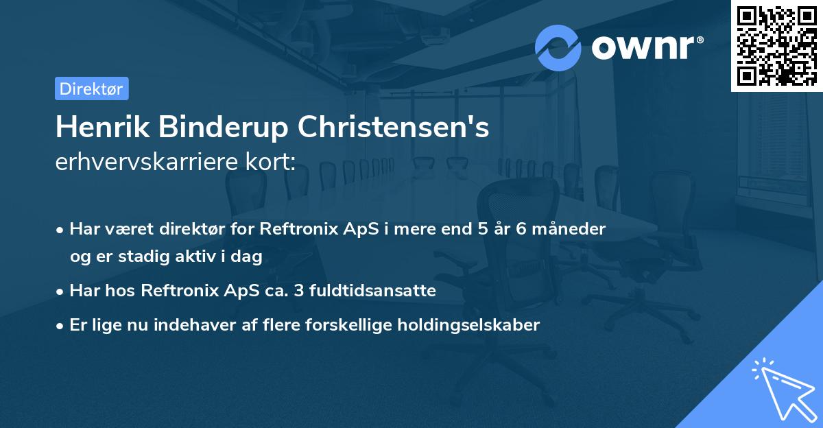 Henrik Binderup Christensen's erhvervskarriere kort