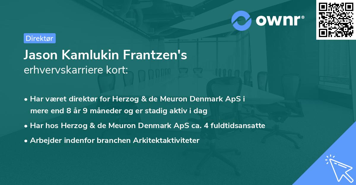 Jason Kamlukin Frantzen's erhvervskarriere kort