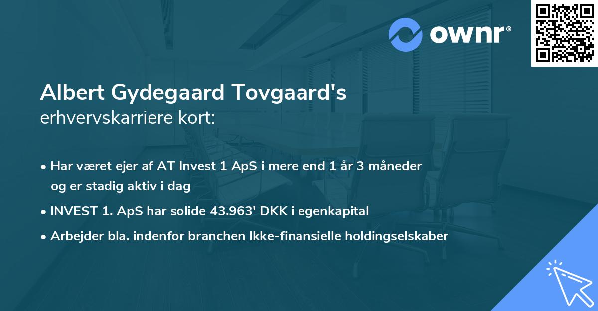 Albert Gydegaard Tovgaard's erhvervskarriere kort