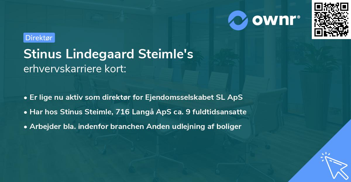Stinus Lindegaard Steimle's erhvervskarriere kort
