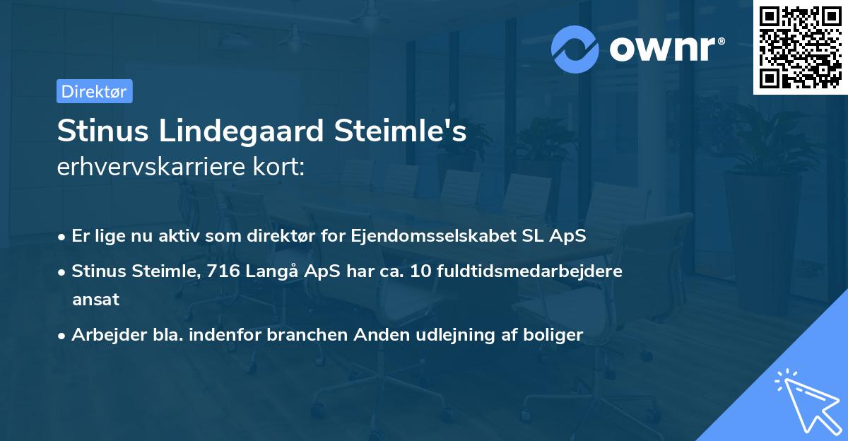 Stinus Lindegaard Steimle's erhvervskarriere kort