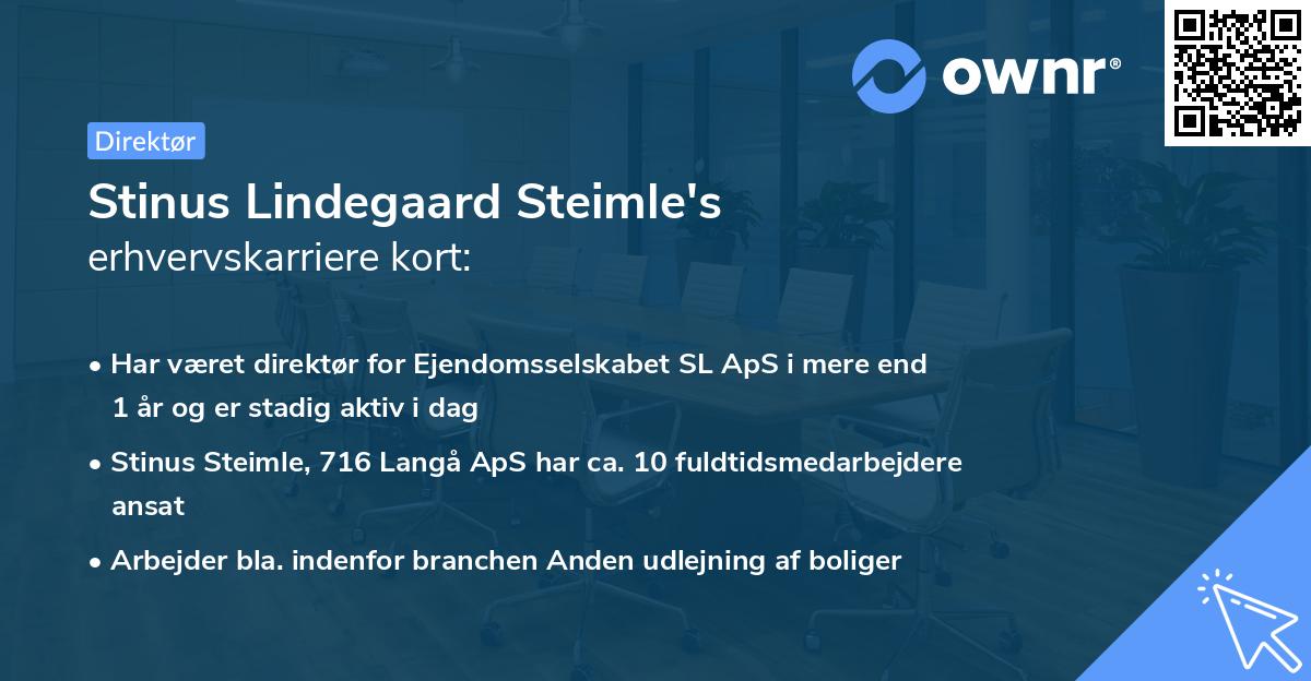 Stinus Lindegaard Steimle's erhvervskarriere kort