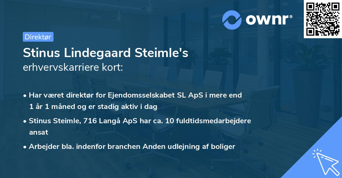 Stinus Lindegaard Steimle's erhvervskarriere kort