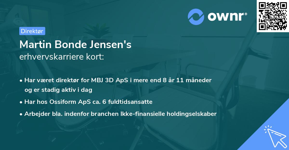 Martin Bonde Jensen's erhvervskarriere kort