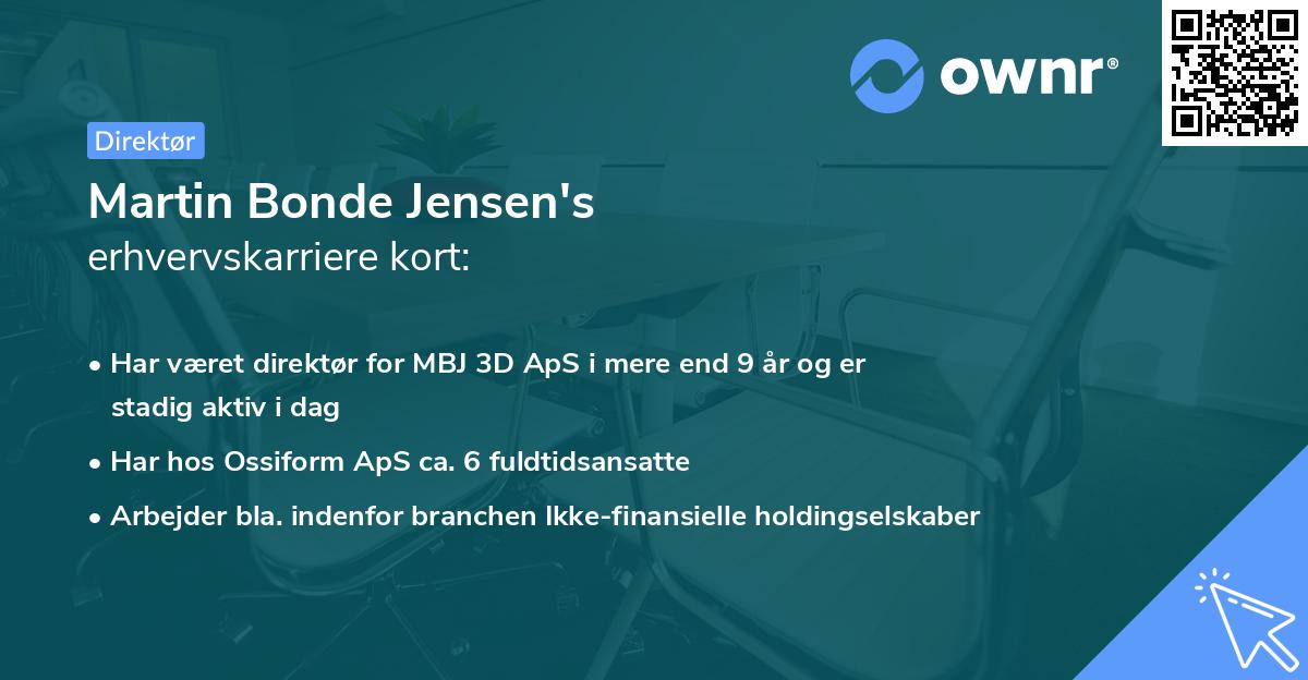 Martin Bonde Jensen's erhvervskarriere kort