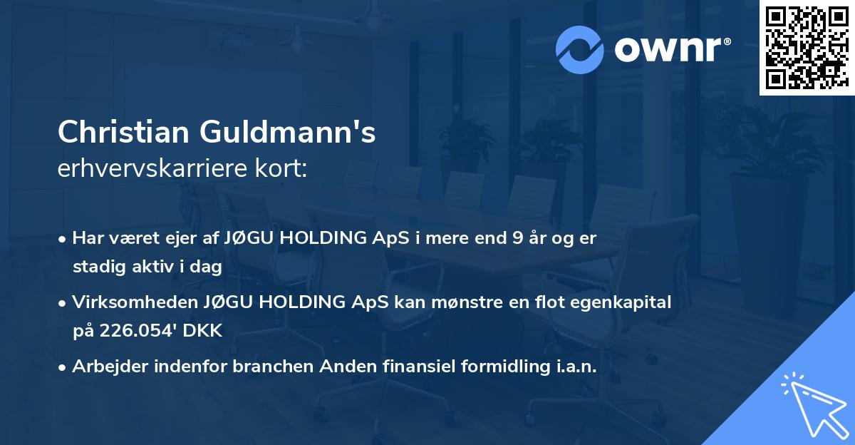 Christian Guldmann's erhvervskarriere kort