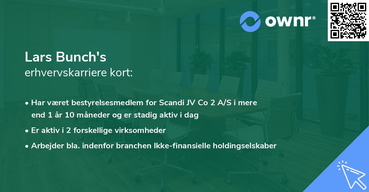 Lars Bunch's erhvervskarriere kort