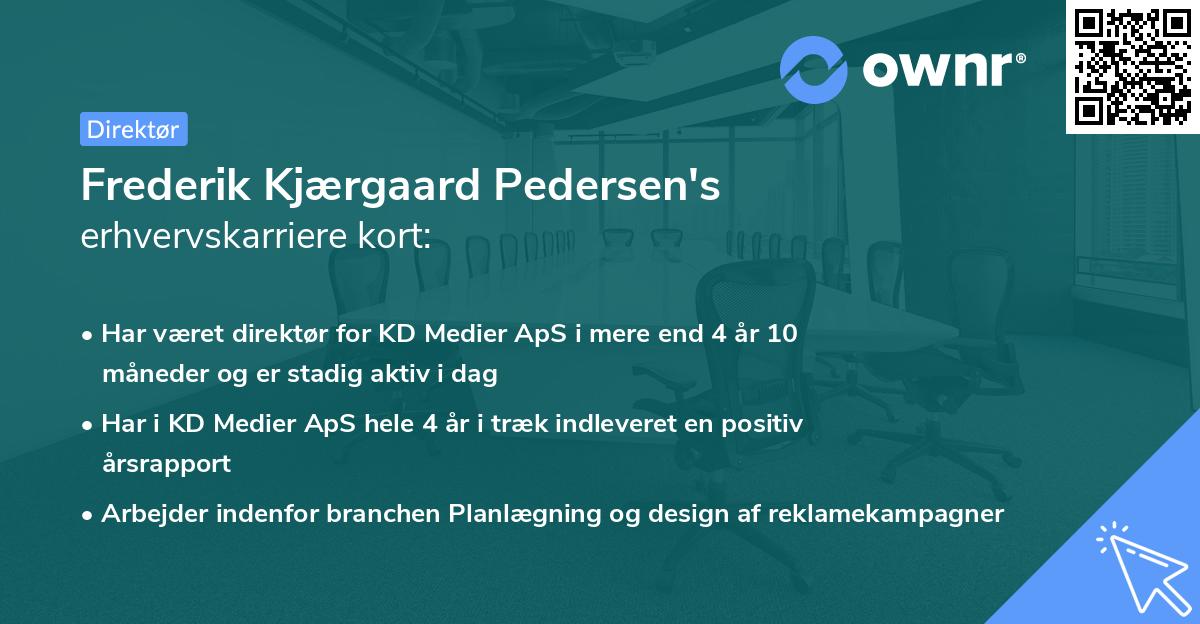 Frederik Kjærgaard Pedersen's erhvervskarriere kort