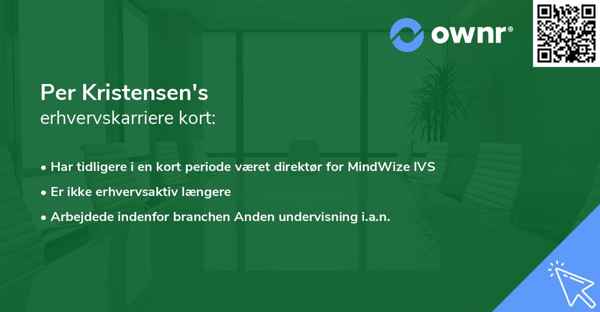 Per Kristensen's erhvervskarriere kort