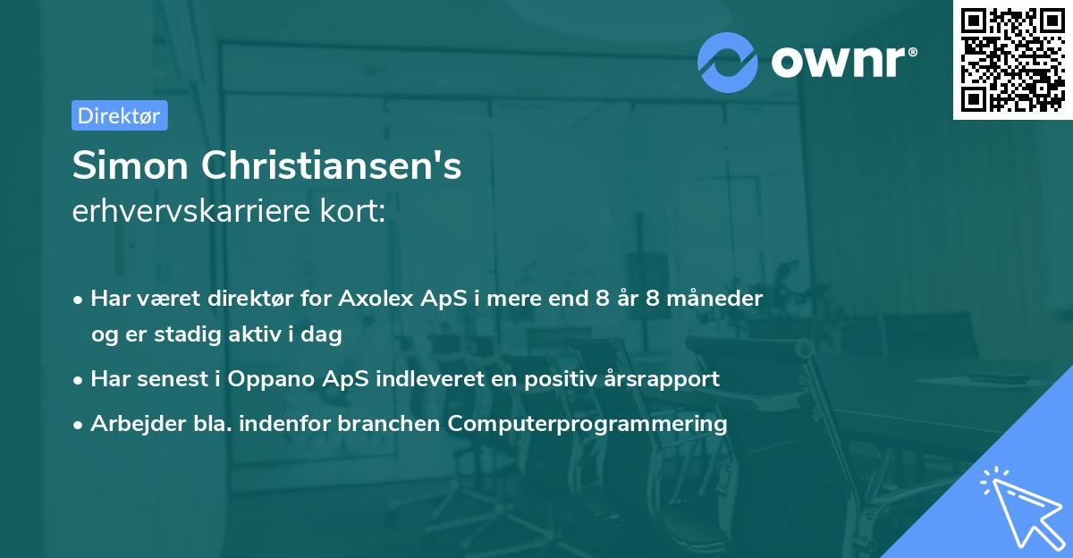 Simon Christiansen's erhvervskarriere kort