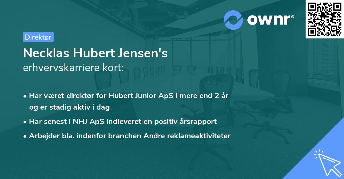 Necklas Hubert Jensen's erhvervskarriere kort