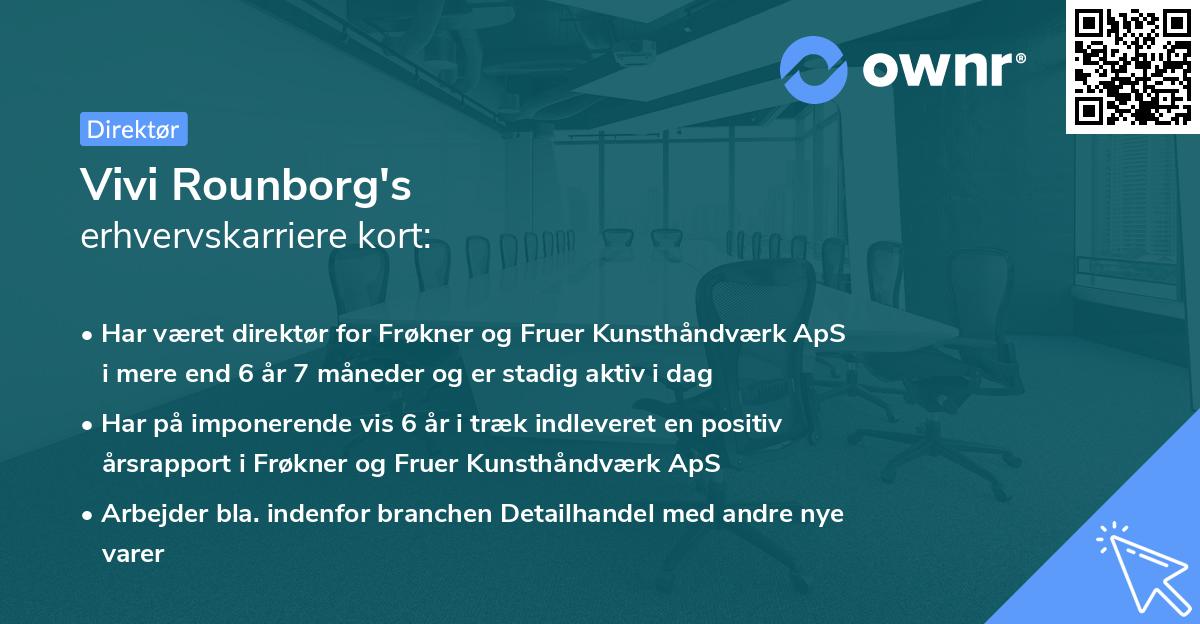 Vivi Rounborg's erhvervskarriere kort