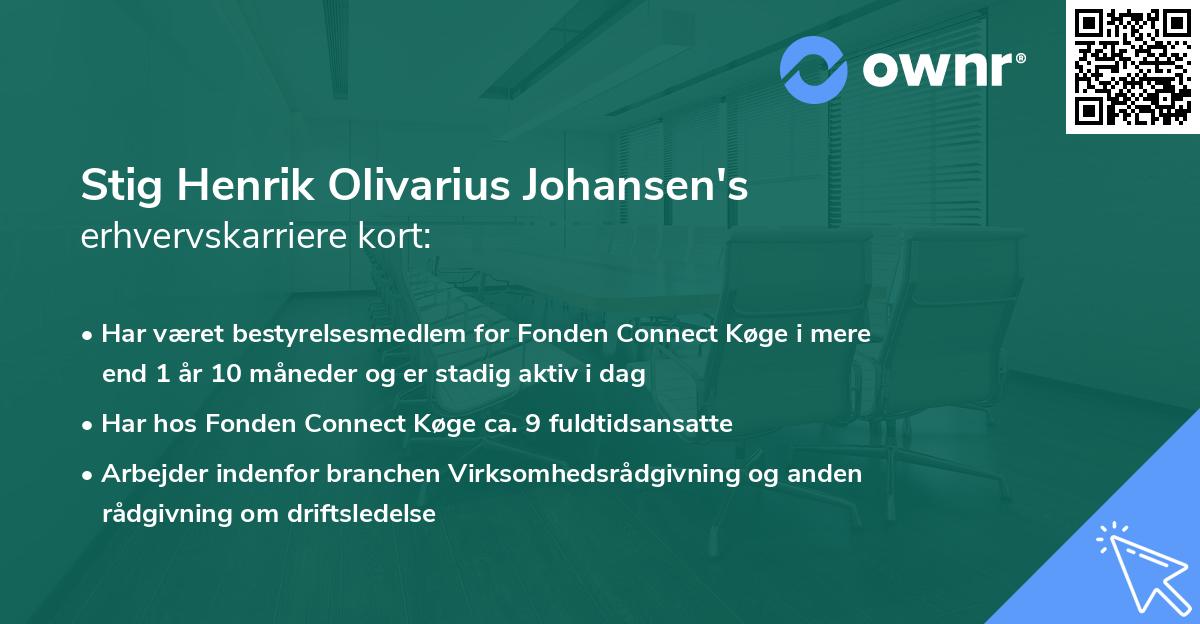 Stig Henrik Olivarius Johansen's erhvervskarriere kort