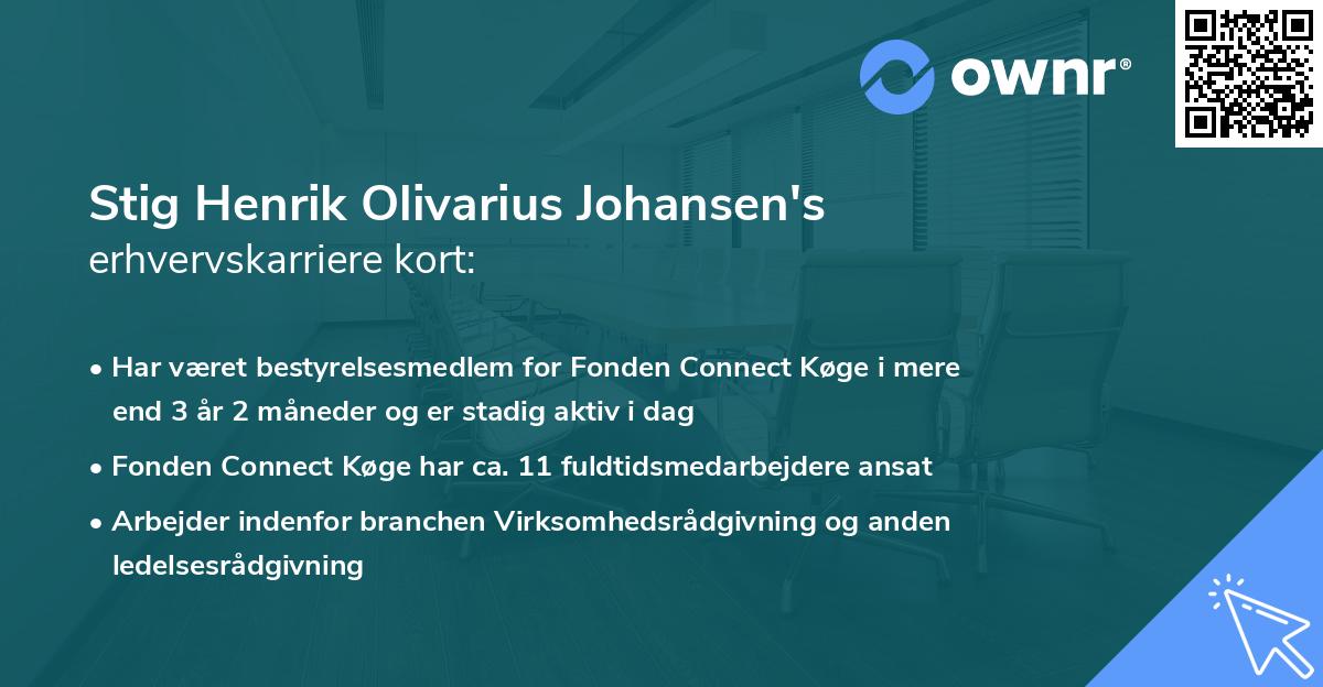 Stig Henrik Olivarius Johansen's erhvervskarriere kort