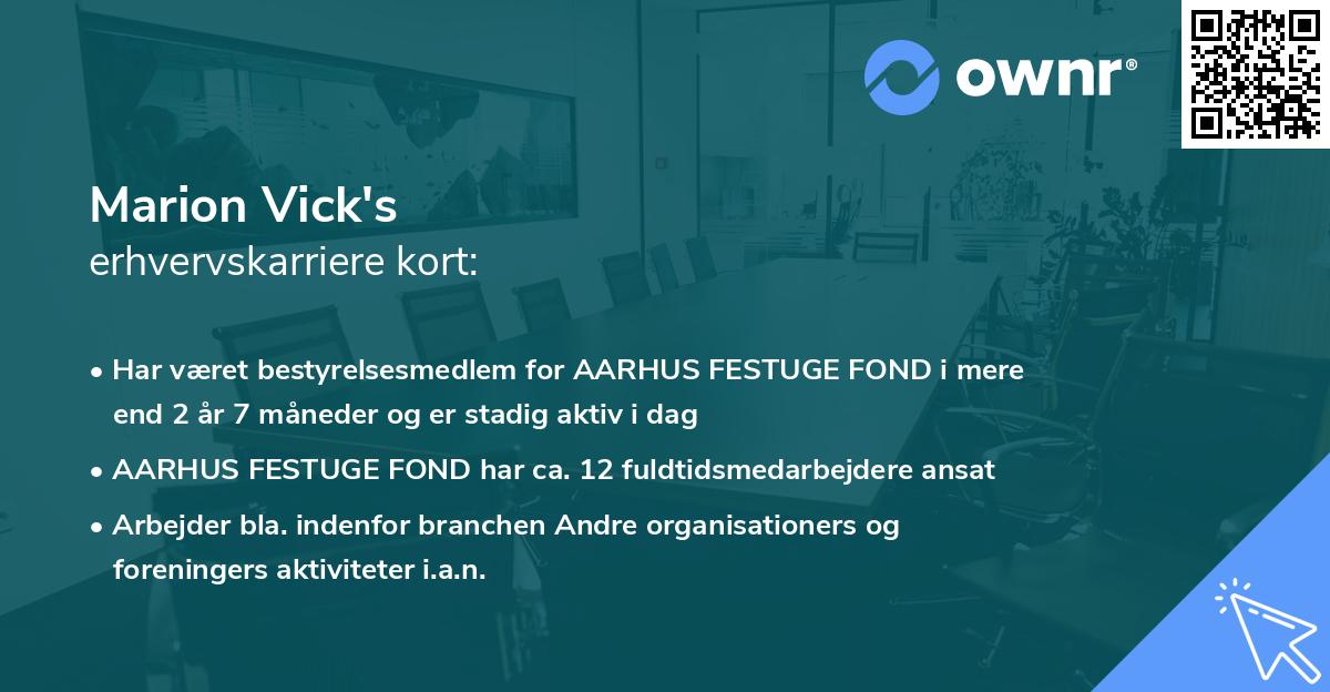 Marion Vick's erhvervskarriere kort