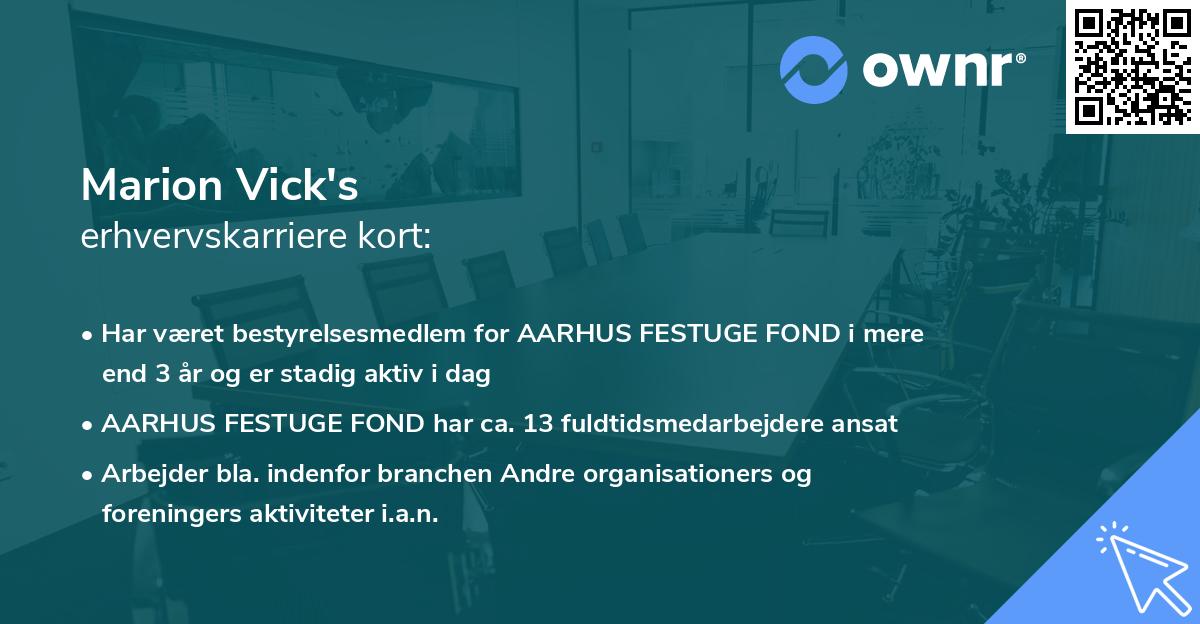Marion Vick's erhvervskarriere kort