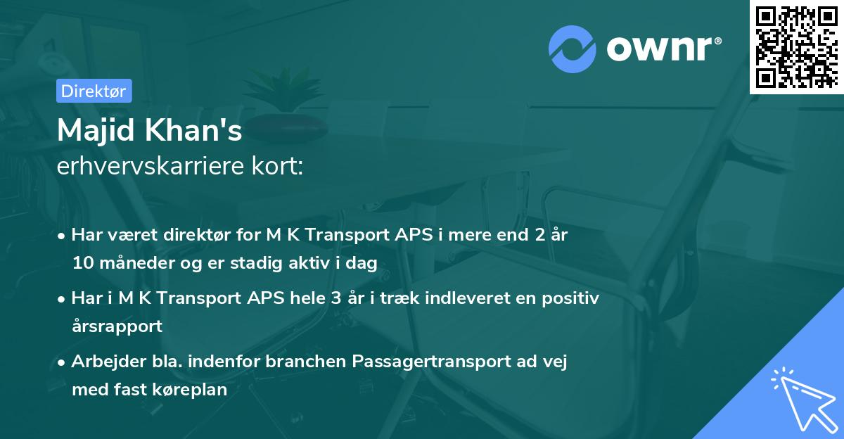 Majid Khan's erhvervskarriere kort