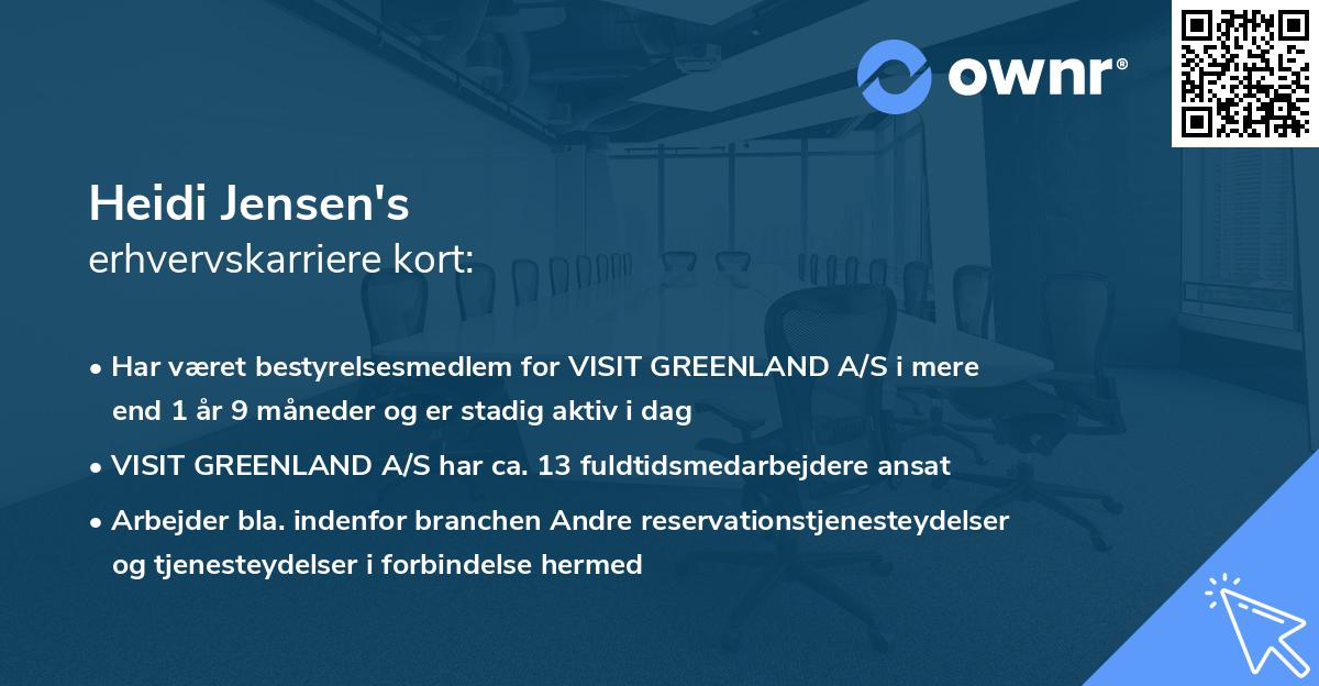 Heidi Jensen's erhvervskarriere kort