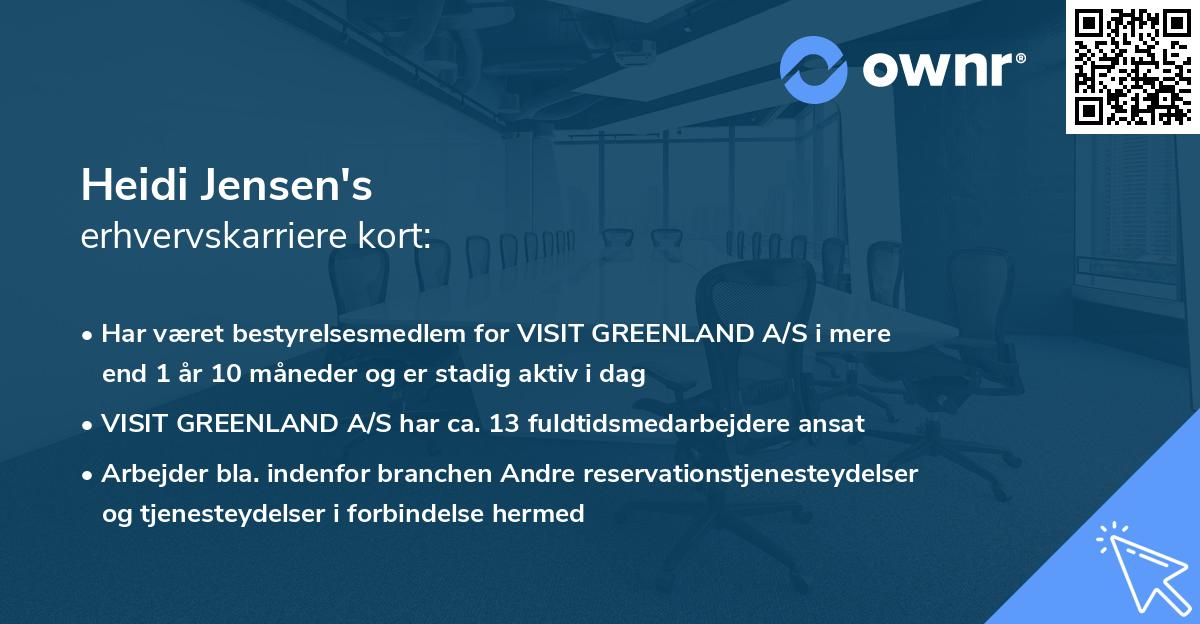Heidi Jensen's erhvervskarriere kort