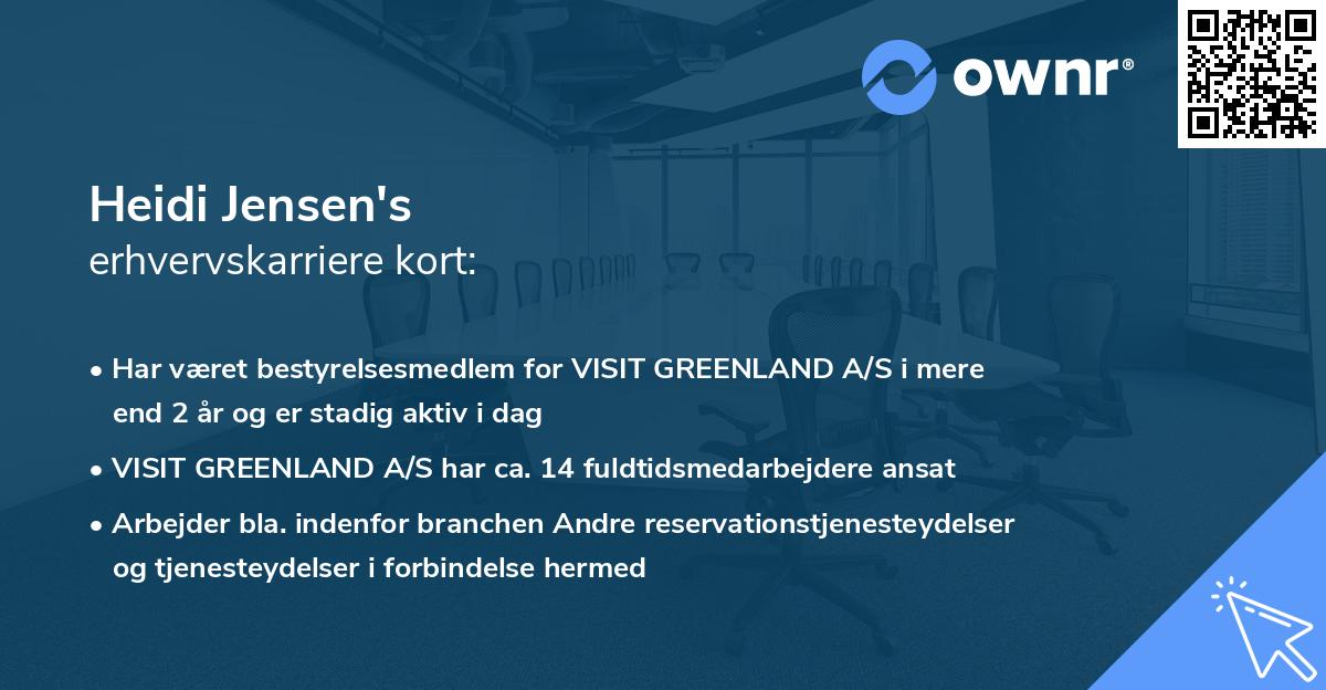 Heidi Jensen's erhvervskarriere kort