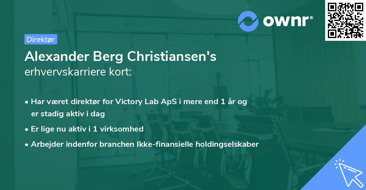 Alexander Berg Christiansen's erhvervskarriere kort