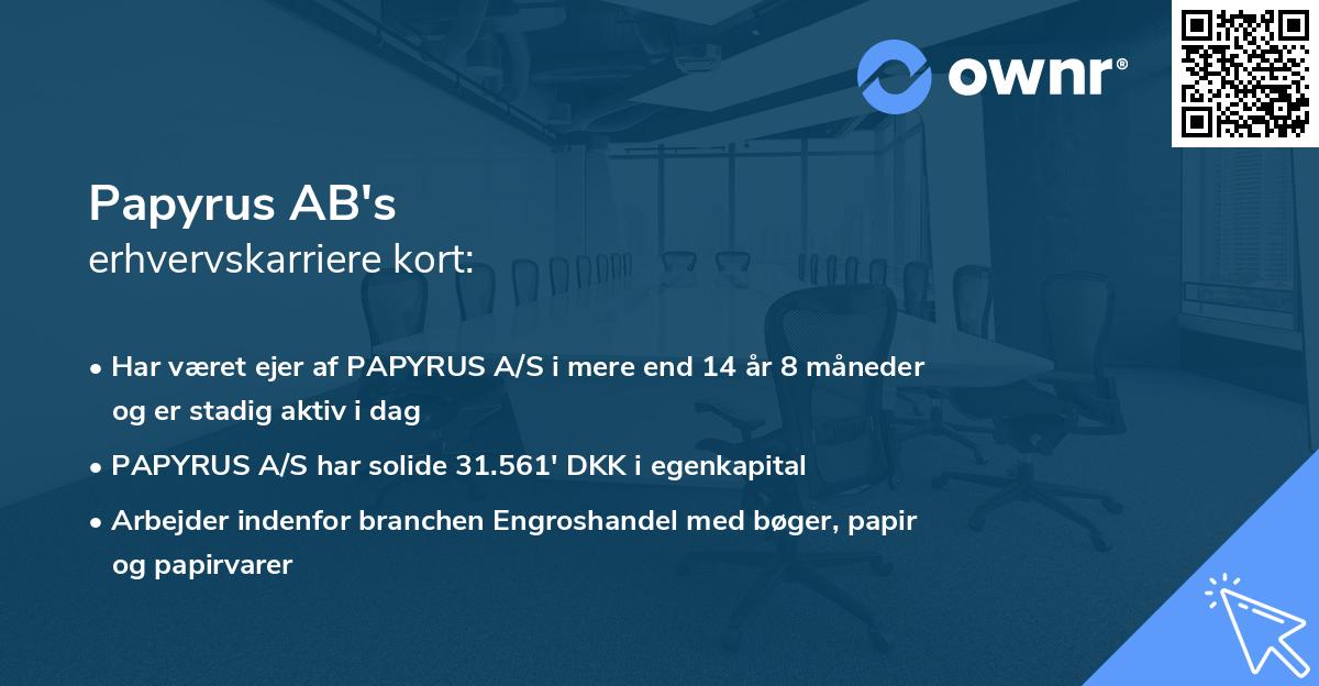 Papyrus AB's erhvervskarriere kort