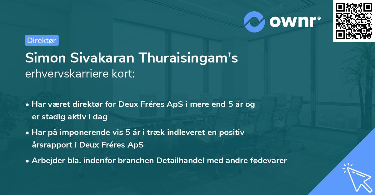 Simon Sivakaran Thuraisingam's erhvervskarriere kort