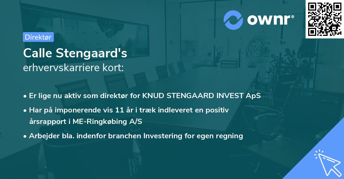 Calle Stengaard's erhvervskarriere kort