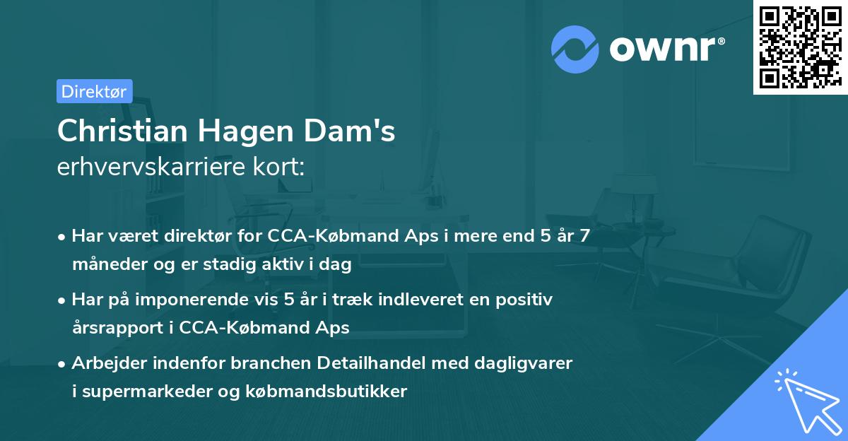 Christian Hagen Dam's erhvervskarriere kort