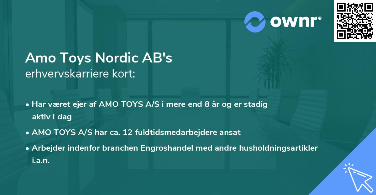 Amo Toys Nordic AB's erhvervskarriere kort