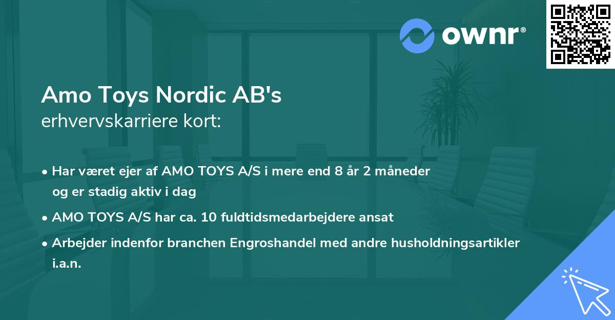 Amo Toys Nordic AB's erhvervskarriere kort