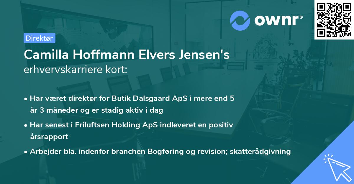 Camilla Hoffmann Elvers Jensen's erhvervskarriere kort