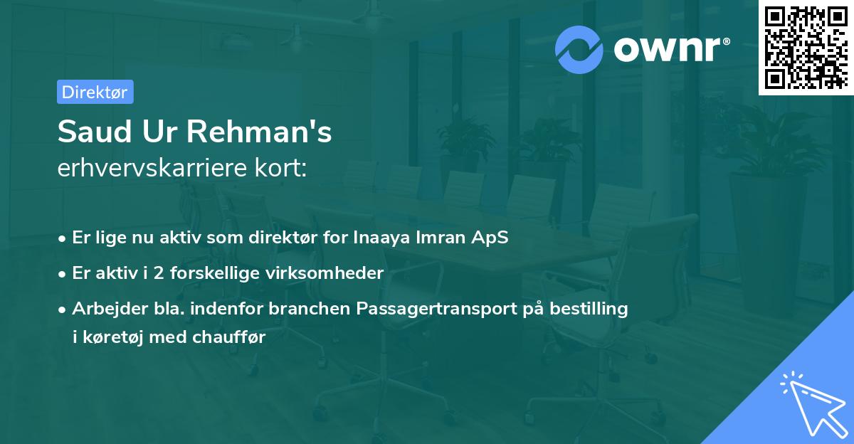 Saud Ur Rehman's erhvervskarriere kort