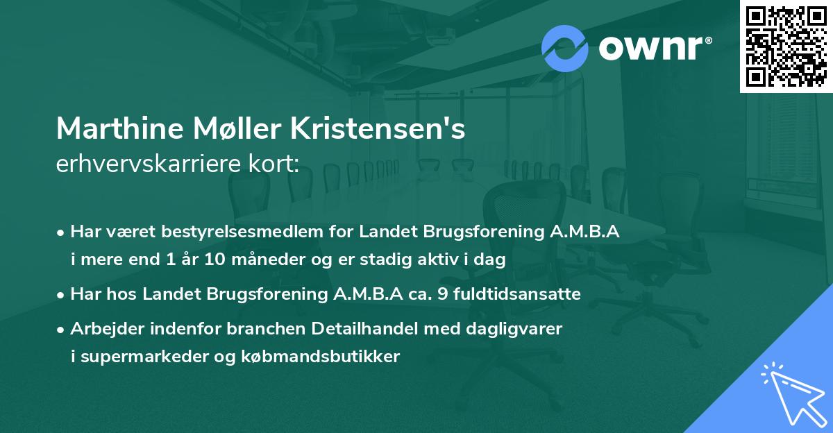 Marthine Møller Kristensen's erhvervskarriere kort