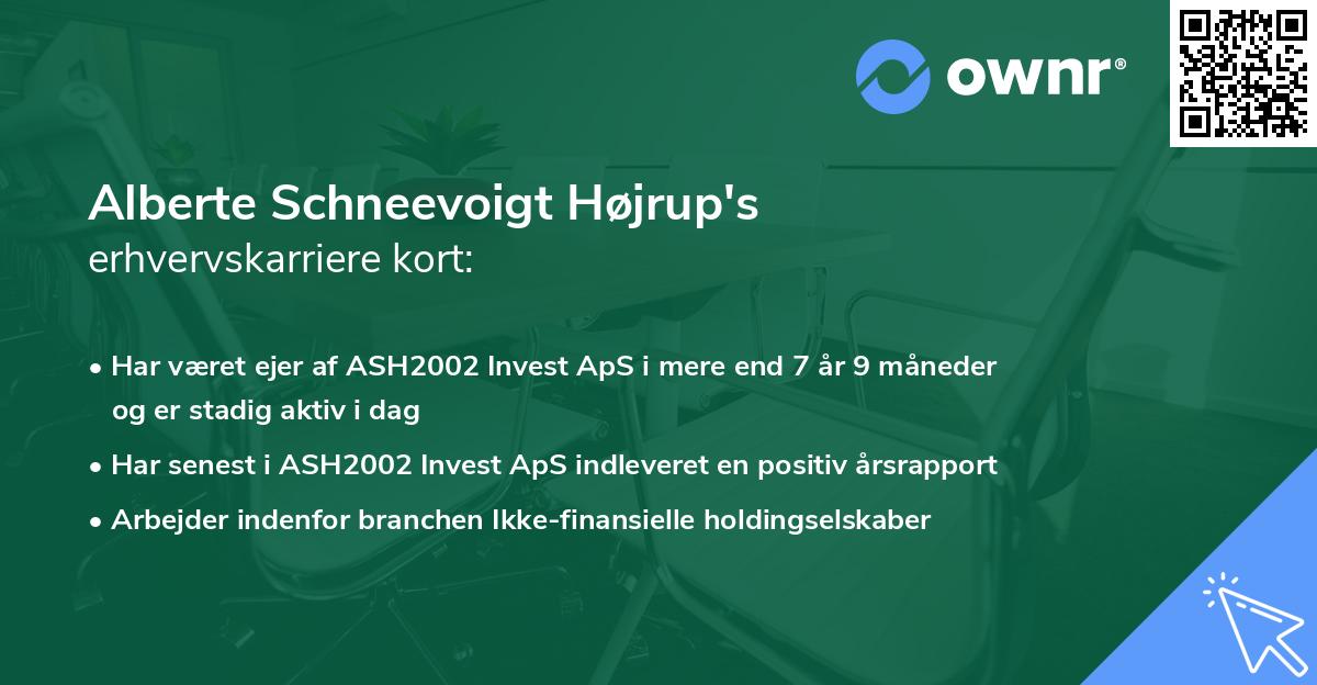 Alberte Schneevoigt Højrup's erhvervskarriere kort