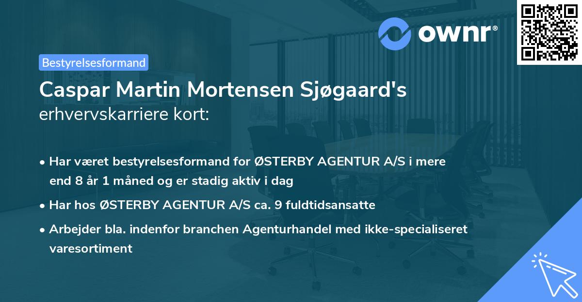 Caspar Martin Mortensen Sjøgaard's erhvervskarriere kort