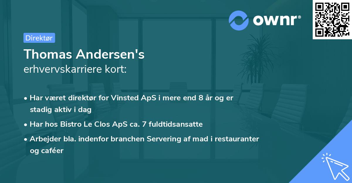 Thomas Andersen's erhvervskarriere kort