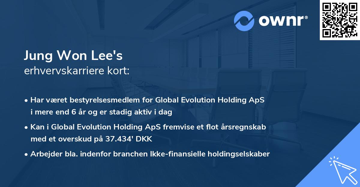 Jung Won Lee's erhvervskarriere kort