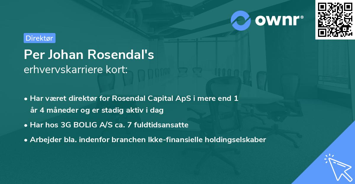 Per Johan Rosendal's erhvervskarriere kort