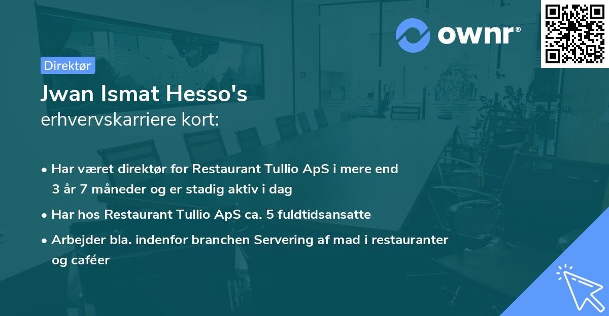 Jwan Ismat Hesso's erhvervskarriere kort