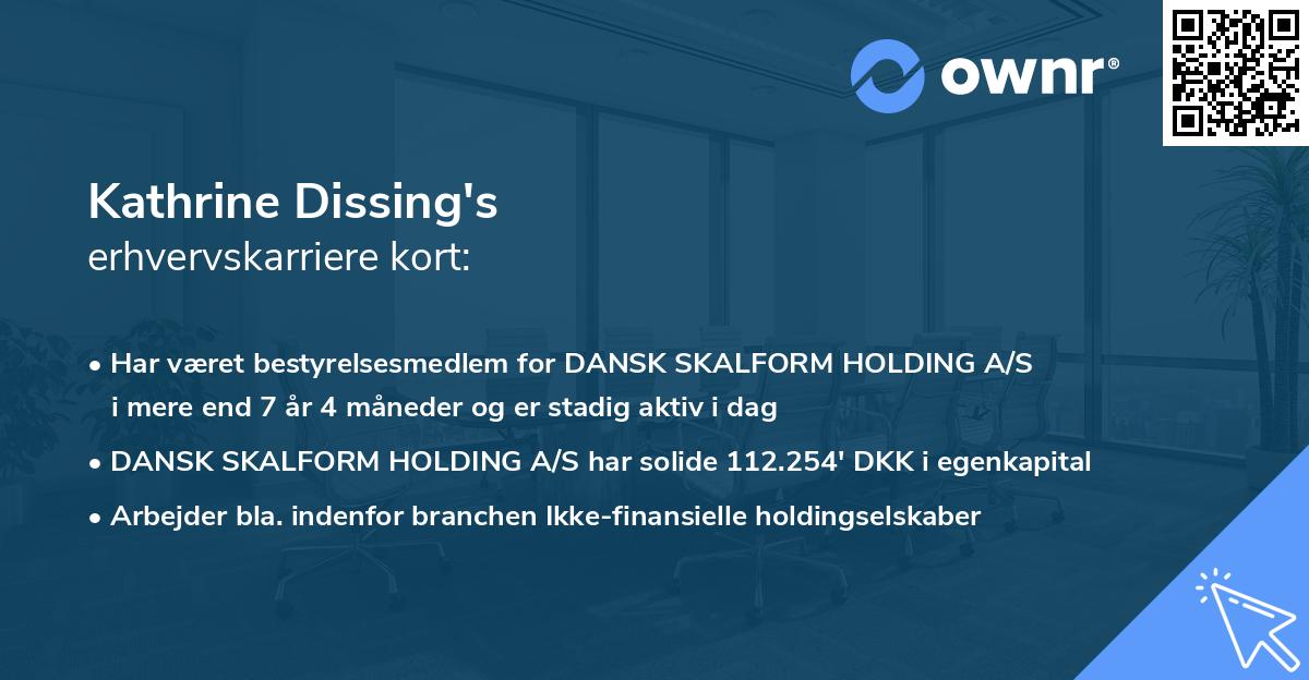 Kathrine Dissing's erhvervskarriere kort