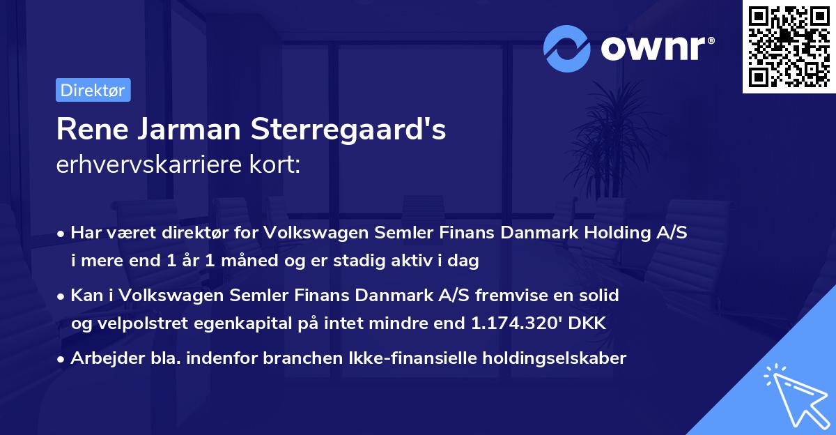Rene Jarman Sterregaard's erhvervskarriere kort
